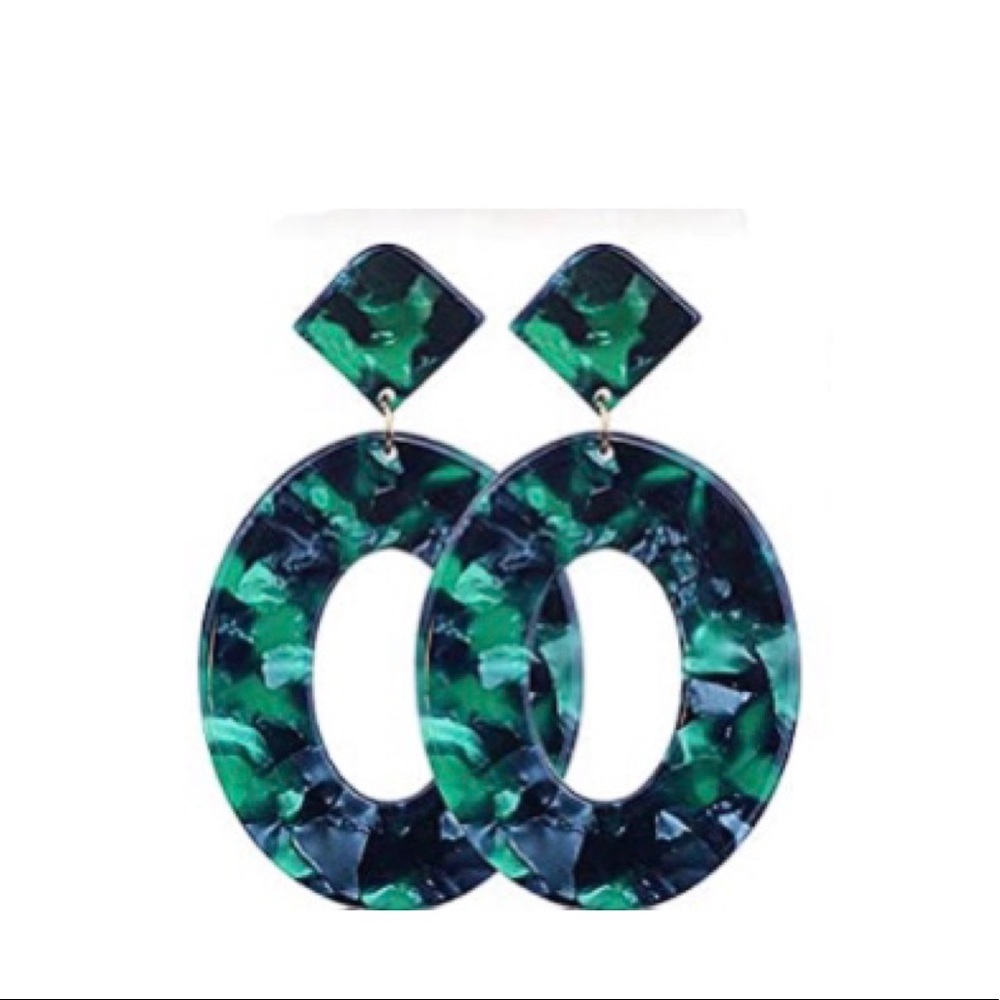 Blue and Green Ear Rings